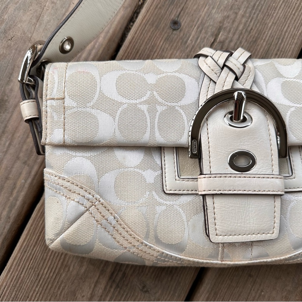 Coach Signature Jacquard Classic C Buckle Braided Shoulder Bag Y2K Hobo 6280 - Picture 3 of 16